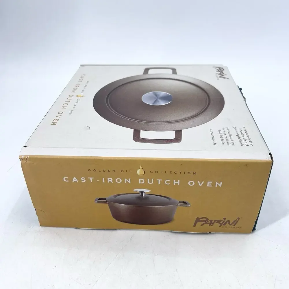 Parini Golden Oil Pre-Seasoned Cast Iron Dutch Oven 2.4 quart